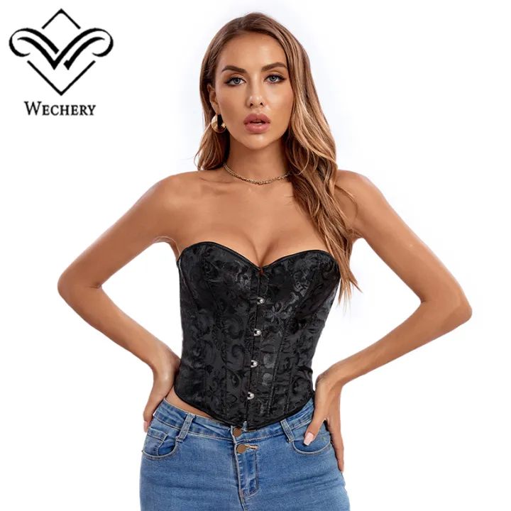 Overbust Sleeveless Corset Top Women Retro Bustier Steampunk Bodice
