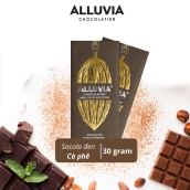 Socola đen nguyên chất vị Cà Phê đắng vừa ít ngọt Alluvia Chocolate thanh nhỏ 30 gram