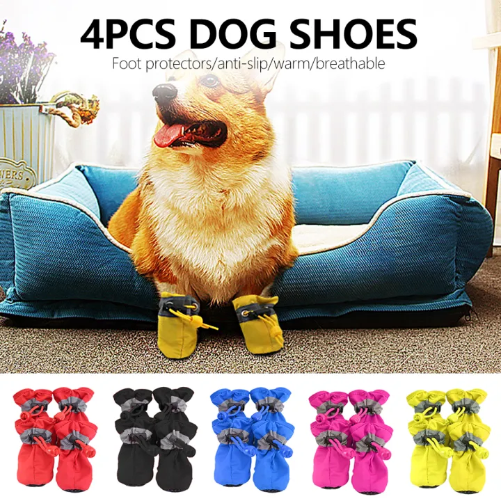 Hittime 4Pcs Pet Dog Shoes Boots Waterproof Anti-slip Pets Shoes Puppy Cats  Socks Rain Snow Dog Shoes For Small Dogs Footwear Accessories | Lazada PH
