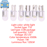 Ninjiayi 6pcs White W5W T10หลอดไฟ LED cob DRIVE-Free WEDGE bulb หลอดไฟภายในรถ