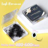 [ขาย] Lash Romance แคบ Stem Premade Volume พัดลม Lash หลวมพัดลม3D 14D Slim บาง Pointy ฐานรัสเซียพัดลมต่อขนตา