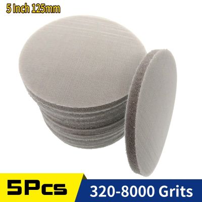 5 Pcs 5 Inch Sponge Sanding Disc 125mm Sandpaper Aluminum Oxide Hook and Loop 320-8000 Grits for Car Glass Polishing &amp; Grinding