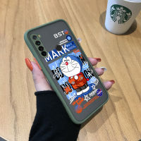 Case4you เคสสำหรับ Xiaomi Redmi Note 8 Redmi Note 8 Pro เคสแข็งมีน้ำค้างแข็งโปร่งใสเคสโทรศัพท์การ์ตูนโดราเอมอน