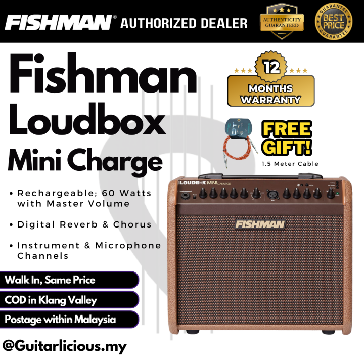 FISHMAN Loudbox Mini Charge 60W Acoustic Guitar Amplifier Lazada