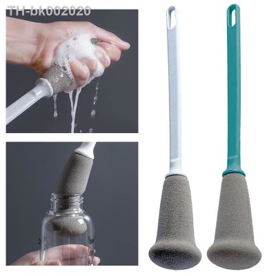 ♂❉℡ Cup Cleaning Brush Nordic Style Long Handle Sponge Milk Bottle Glass Cups Cleaner Household Coffee Mug TeaPot Dish Brushes Tools