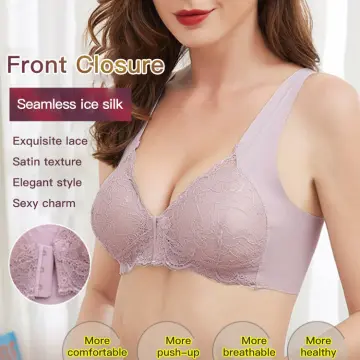 Women's Comfortable and Sexy Front Button Bra with Lace No Steel