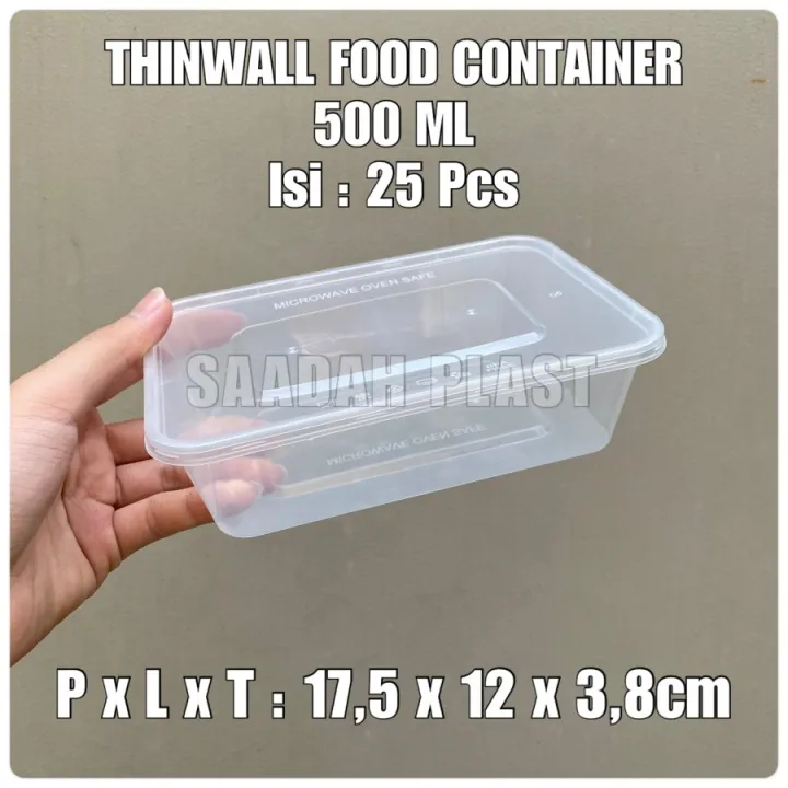 Thinwall 500ml Rectangle Persegi Panjang Kotak Makan Food Container