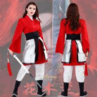 Liu Yifei Hua Mulan costume COS martial arts style Hanfu chivalrous female red general full set
