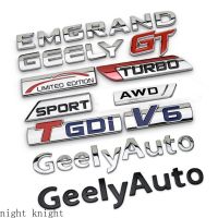 Hot New Letter Emgrand Limited Edition GT Turbo TGDI V6 for Geely Metal Car Body Sticker Auto Rear Emblem Badge Decal