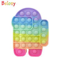 Belony ซิลิโคนของเล่นใช้การบีบอัด Push Bubble Fidget Sensory ของเล่นคิดการฝึกอบรมเกมสำหรับเด็กผู้ใหญ่