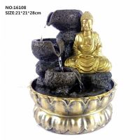 Feng Shui Buddha Statue Water Fountain, Indoor Tabletop Water Fountain, Zen Fountain For Home, Office, Desk, Bedroom Decoration