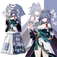 Honkai impact 3 Fu Hua คอสเพลย์เสื้อยืดฤดูร้อนแขนสั้น T เสื้อ haori เสื้อคลุม Casual streetwear สะโพก TOP toplevel