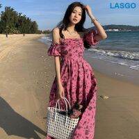 Holiday atmosphere wind pure desire feeling broken beautiful dress strapless dress mei red with photos on mirror super beach dress