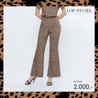 กางเกงขายาว กางเ﻿กงผู้หญิง LOFFICIEL Business Pants กางเกงทรงทำงาน ทรง Disco พิมพ์ลาย Tiger Collection (FZ15LW)