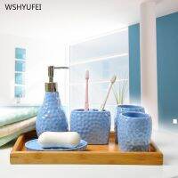 【jw】♠ Simples Cor Sólida Cerâmica Acessórios Do Banheiro Conjunto Mouthwash Cup Suporte Escova De Dentes Artigos Domésticos Ferramentas Lavagem