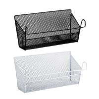 【CW】 Bedside Storage Basket Dorm Room Bed Hanging Baskets Metal Mesh Desktop Shelves Organizer Rack for Book Office