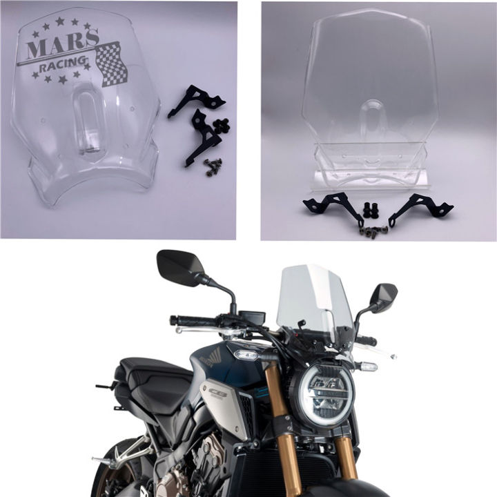 รถจักรยานยนต์-cafe-มอเตอร์กระจกบังลม-deflector-visor-viser-สำหรับ-honda-cb1000r-neo-sports-cafe-cb-1000-r-2018-cb-1000r-18