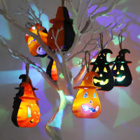 Halloween Pumpkin Lamp Portable Terror Skeleton Candles Hanging LED Courtyard Light Home Decor Props Kids Toy