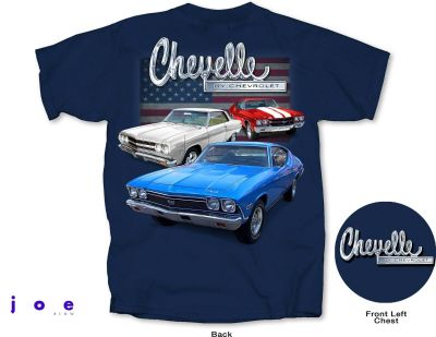 Chevy Chevelle Mens Tshirt Flag 1965 Malibu 1968 Ss 396 1970 Official Licensed