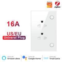 16a Tuya Zigbee Us Eu ปลั๊กอัจฉริยะสำหรับปลั๊กไฟในระบบไฟฟ้าอะแดปเตอร์240V ปิด110V Google บนตัวจับเวลาเสียงที่ผนัง