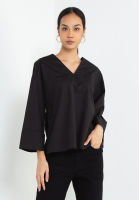 Zalia Basics - Cotton V-Neck Top