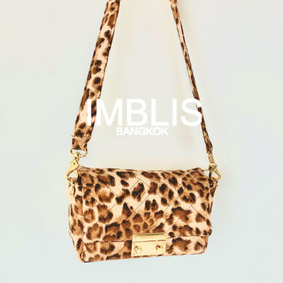 IMBLIS - IMBLIS SMALL QUILTED WOOL PEACH BAG - Leopard Collection