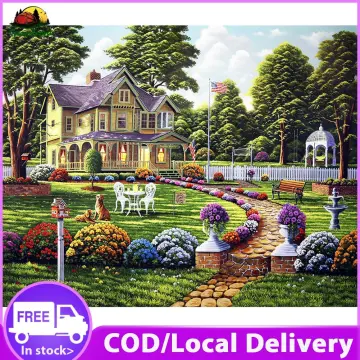 Best Deal for 5D Large Diamond Painting River Banks Green Trees Kit for