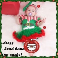 7C170 ชุดเด็ก ชุดเอลฟ์ ชุดคริสต์มาส ซานตาครอส ซานต้า แซนตี้ Dress for Children Elf Santa Santy Suit Christmas Santa Claus Costumes Festival Cosplay Fancy Outfit