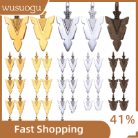 WUSUOGU 50Pcs เครื่องรางหัวลูกศร เครื่องรางหัวลูกศร โลหะผสมทิเบตผสม โลหะผสมทิเบตผสม วินเทจ ของตกแต่งทำมือ ดีไอวาย