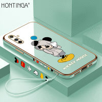 Hontinga เคสโทรศัพท์สำหรับ Realme C3,เคสโทรศัพท์ TPU นิ่มเคลือบโครเมียมหรูหราลายการ์ตูนมิกกี้เมาส์มีฝาปิดทั้งหมดป้องกันกล้องเคสยางกันรอยสำหรับเด็กผู้หญิง