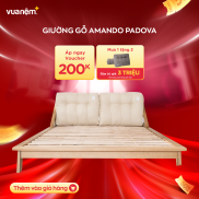 Giường ngủ gỗ sồi cao cấp Amando Padova tự nhiên có độ bền cao