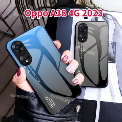 A38 Oppo 4G 2023เคสโทรศัพท์กระจกเทมเปอร์สำหรับ Oppo A38 38A เคส2023 38 OppoA38 4G 5G เคสมือถือไล่สีฝาหลังกันกระแทกเคสโทรศัพท์