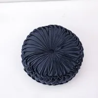 Cushion Lumbar Pillows Living Room Floor Pillow Velvet Pleated Round Pumpkin Decorative Pillow for Sofa Back Seat