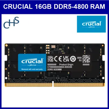 CT16G48C40S5, Crucial 16 GB DDR5 Laptop RAM, 4800MHz, SODIMM