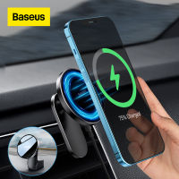 Baseus Car Phone Holder Fast Charging Magnetic Wireless Charger Metal Car Smartphone Holder for 12 13 Pro Car Phone Mount