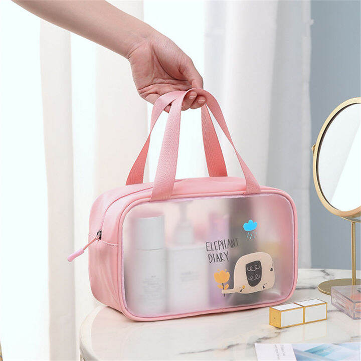 cute-makeup-bag-with-cartoon-design-portable-makeup-case-transparent-pvc-wash-bag-clear-cosmetic-bag-waterproof-makeup-bag