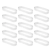 15Pcs Oval Tartlet Perforated Tart for Baking Stainless Steel Round Form Ring for Tart Mousse Pies Quiche