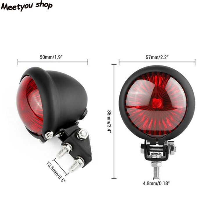 หลอดไฟหยุดไฟท้ายขนาดเล็กย้อนยุคทรงกลม12v-สัญญาณไฟไฟท้ายไฟเบรครถจักรยานยนต์อะไหล่แต่ง