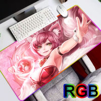 RGB Gaming Mouse Pad LOL Large Size Colorful Luminous for PC Computer Desktop 7 Colors LED Light Desk Mat Gaming Keyboard Pad