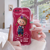 เคส Chenyyyka สำหรับ OPPO F9 F9 Pro U1 Realme A7x 2 Pro เคสการ์ตูนน่ารักลายเนื้อครีมผู้หญิงสวยคลื่นนุ่มเคสมือถือกันกระแทกแบบใสโปร่งใสลายกล้องถ่ายรูปที่สร้างสรรค์สีสันฝาครอบป้องกันอ่อนโยน