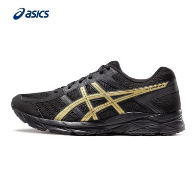 ASICS GEL-CONTEND 4รองเท้ากีฬาสีดำทองบัฟเฟอร์รองเท้าบุรุษมาราธอนรองเท้าวิ่ง T8D4Q-013