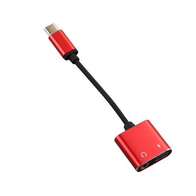 MIAO 2 In 1 USB C หูฟังชาร์จได้อะแดปเตอร์อะแดปเตอร์ประเภท C ถึง3.5มม. Type-C ตัวแยกสัญญาณเสียง