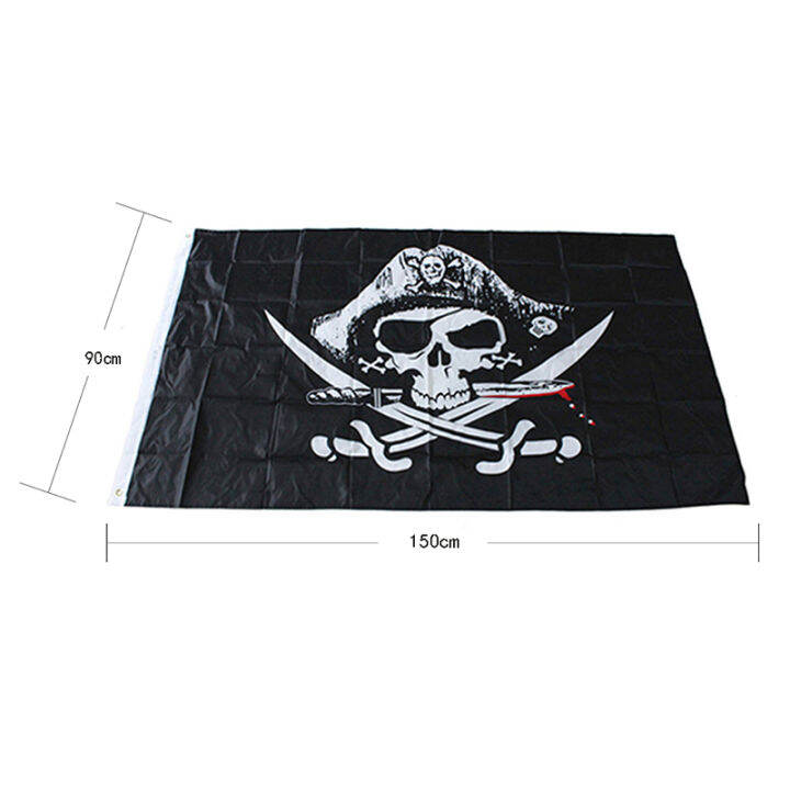 lowest-price-mh-90-150cm-pirate-flags-skull-และ-crossbones-sabes-swords-flags-halloween-decor