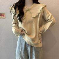 利Solid Color Lace Korean Style Harajuku Spring Autumn Winter Knitted Vintage Pullover Fashion WomenS Sweaters 2022 Female Coats