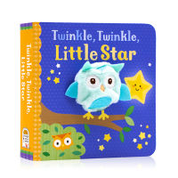 Twinkle Twinkle Twinkle Little Star Classic nursery rhyme finger puppet book Twinkle Twinkle Little Star English original picture book parent-child interaction English Enlightenment paperboard Book hole palm book