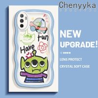 Chenyyka เคสสำหรับ OPPO A53 2020 4G A53s 4G A32 A33 2020 A11s กรณีน่ารักมอนสเตอร์คนต่างด้าวที่มีสีสันน่ารักครีม Wave ขอบนุ่มกันกระแทกแบบใส เคสมือถือ Creative  งใสลายกล้องถ่ายรูปปลอกง่ายป้องกันซิลิโคน Cover