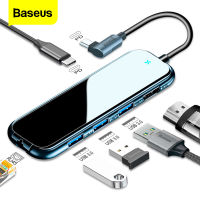 Baseus USB Type C HUB to HDMI-compatible RJ45 Multi USB 3.0 Power Adapter For Pro Air Dock 3 Port USB-C USB HUB Splitter