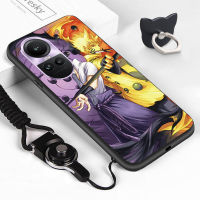 เคสใส่โทรศัพท์สำหรับ OPPO Reno10 5G 10 Pro 5G (แหวนใส่นิ้ว + สายคล้อง) Naruto Sasuke Pain Kakashi Uchiha เคสครอบโทรศัพท์การ์ตูน Hokage ซิลิโคนนุ่ม TPU