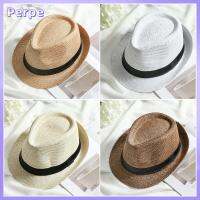 PERPE Unisex หมวกนักเลง ชายหาด หมวกคาวบอย Fedora หมวกกันแดด หมวกฟางปานามา หมวกแจ๊สเดรส