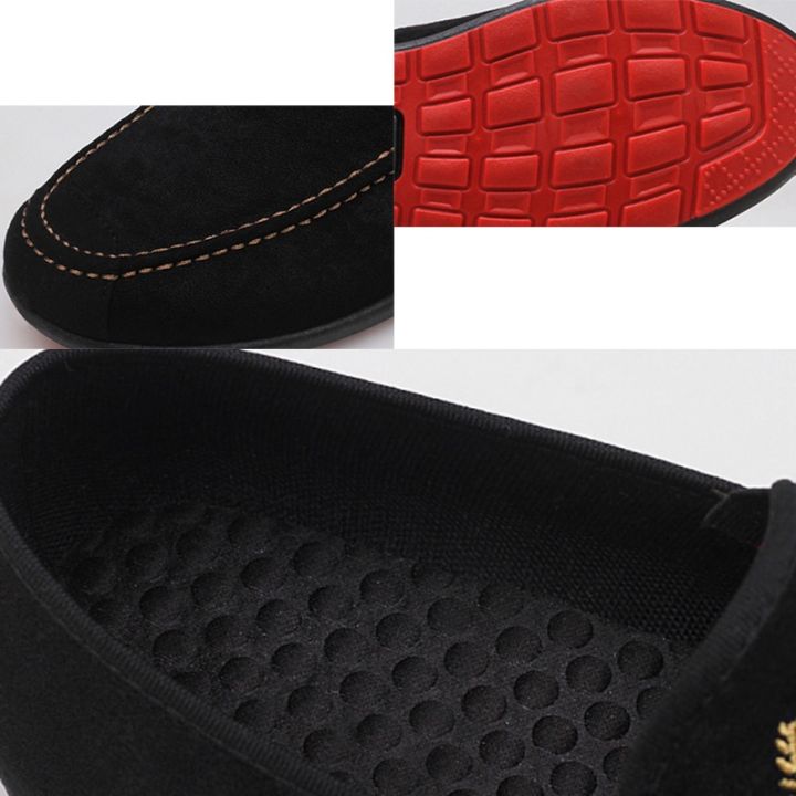 orfilas-รองเท้าโลฟเฟอร์สีดำลำลองผู้ชาย-รองเท้าขี้เกียจ-รองเท้าขับรถ-รองเท้าผ้าแฟชั่น
